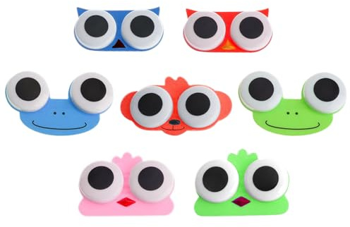 MYSUNBAR Presbyopische Linse, 7 STÜCKE Eyes Kontaktlinsen Box Fall Eule Frosch Tierform Kontaktlinsen Fall
