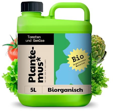 PLANTEMUS Abono Huerto BIOrganic para Tomates, Fresas, Hortalizas y Verduras, Abono para Cosechas Abundantes, Fertilizante BIO Orgánico Líquido (5 L)