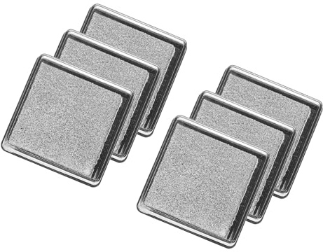 QUARKZMAN 6 Stück Finger-Tintenpad für Gummistempel Handwerk, 13 Waschbares Pigment-Tintenpad Stempel für Fußabdruck Handabdruck Stempeln Papier Holz Stoff Scrapbooking, Silber