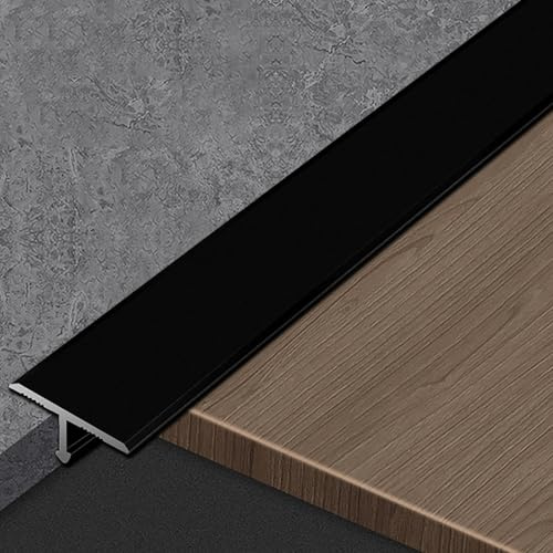 3Stück 90cm Lang, Übergangsprofil Aluminium Übergangsleiste Bodenleiste Anpassungsprofil zum Schrauben(Black,2cm*270cm(3 * 90cm))