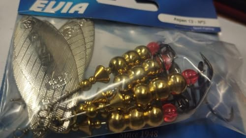 CUCHARILLA DE Pesca EVIA Aspen Modelo 13 Numero 3 Plata 12 Gramos con Anzuelo Triple con Muerte (5 Piezas) [H133P]