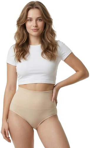 TRIFOLIUM Höga Midjeformande Trosor för Kvinnor – Sömlösa Shapewear Trosor med Magkontroll och Nude Fabriksetikett M (2503-M-ND)