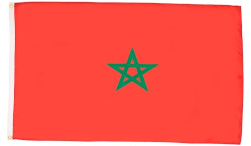 AZ FLAG Pack de 2 Banderas Marruecos 90x60 cm Poliéster 100D 2 Ojales