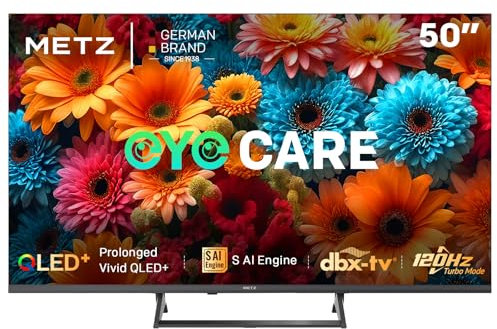Metz QLED TV 50 4K Smart Google TV 50MQF7500Z, HDR10+, Dolby Vision & Atmos, MEMC,VRR, Blue Light Reduction EyeCare, Bluetooth Remote Control, DVB-T2/C/S2 Tuner