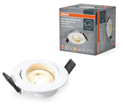 Osram spots encastrables avec LED GU10, système Twistlock, blanc, IP20 pour l'intérieur, accessoires montage inclus