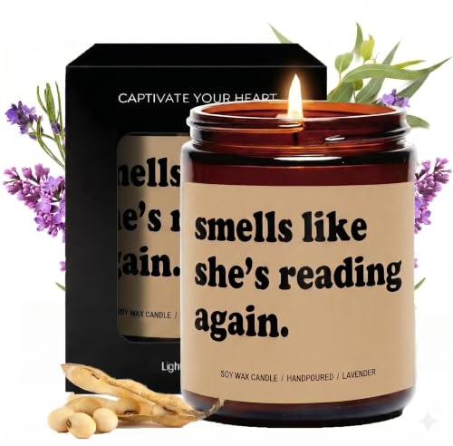 Geschenke Für Frauen Duftkerze Bücherliebhaber Kerzen Männer Geschenk Kerze | Geburtstagsgeschenk Schwester Beste Freundin Partner Dankeschön Lustige Duftkerzen Im Glas Entspannung Gift Lavendel