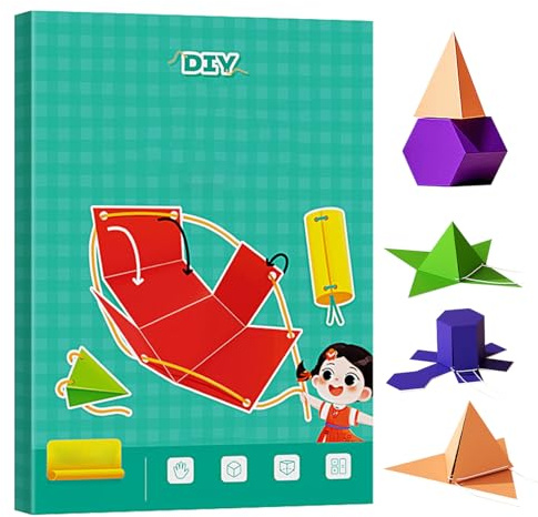 Manuel D'apprentissage Géométrie 3D, Livre D'activité 3D Géométrie avec Lanière pour Enfants, Livre Scolaire Pour Développement Logique Mathématiques Enfants Garçons