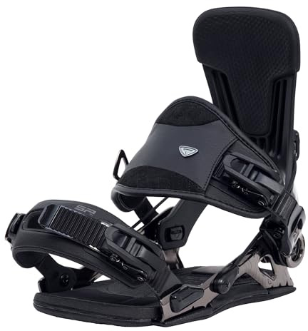 SP Bindings Team Peak Fixation snowboard | Taille L | Couleur : noir | Système Fastec breveté | Hybride avec entrée rapide + sangle | Performance + Confort | Pour homme et femme