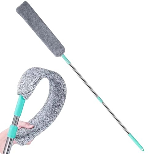 Böjbar dammvippa i mikrofiber | utdragbar lång – rengöringsverktyg | dammvippa | för soffa säng möbelundersidor golvsprickor tak