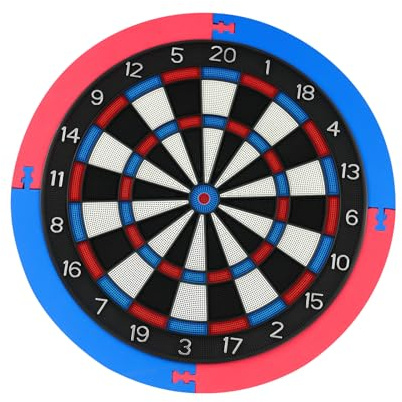 Professionelle Dartscheibe | Elektronische Dartscheibe | 50cm Durchmesser | 25mm Eva-Schaumstoff | 6 Darts inkl. | Wandmontage | Für Zuhause & Büro