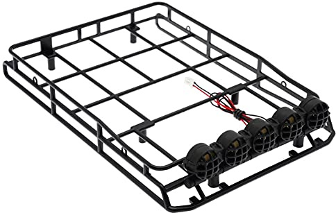 Damavat Luggage Carrier Roof Rack with LED Roof Light for MN D90 D99S MN98 MN99S MN-90 1/12 RC Car Upgrade Parts