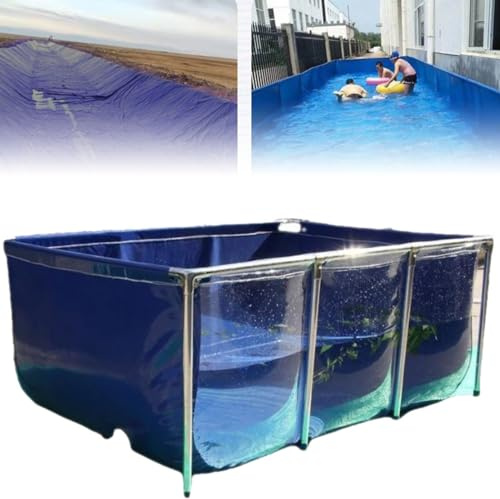Piscina per acquario trasparente fuori terra con valvola di scarico, telaio in acciaio e tela in PVC, finestra di visualizzazione per stagni di pesci