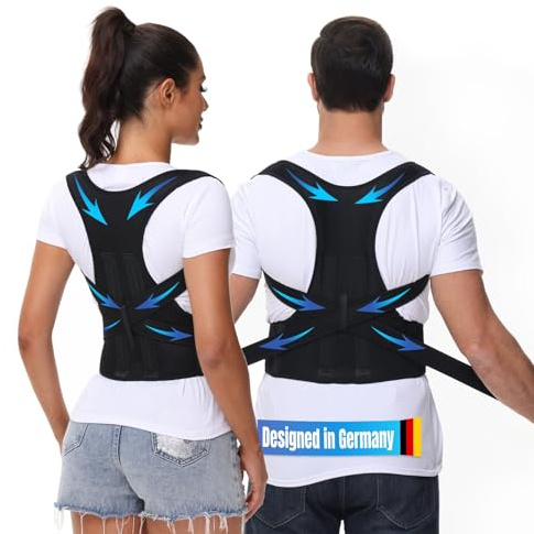 GERADIX Haltungskorrektur Damen Herren Rückenstützgürtel Haltung Korrektur Gurt Back Posture Corrector Verstelbare Haltungstrainer Rückengurt für Schulter Nacken (L)