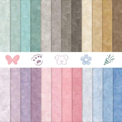 Scrapbook Papier, Kaluofan 24 Blatt Bastelpapier Muster 30,5x30,5 cm | Decoupage Papier Buntes,Doppelseitiges Motivpapier für DIY Fotoalbum, Kartenherstellung und Handwerk Journal Dekoration
