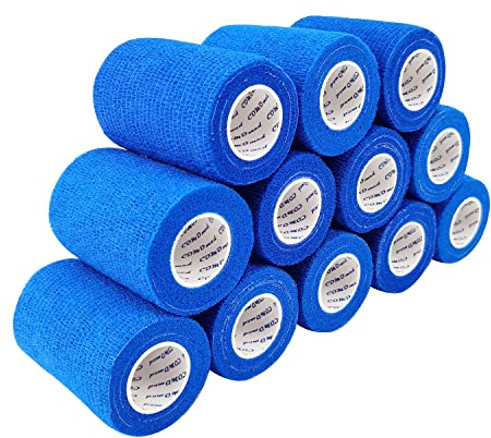 COMOmed selbstklebender verband elastische binde handgelenk bandage pflaster rolle Dog Bandagen Tierische Bandagen Blau 7.5 cm X 12 Bände