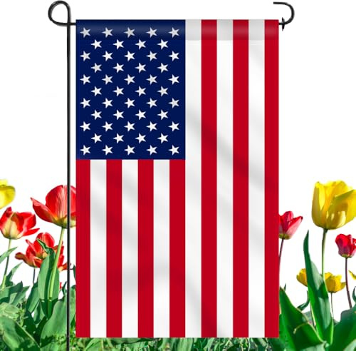 ANLEY Drapeau de Jardin Premium Double Face, Drapeau Décoratif des Etats-Unis - Résiste aux Intempéries - 18x12.5Cm