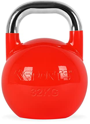 MSPORTS Kettlebell Competition Premium 4-36 kg inkl. Übungsposter | Professional Studio Qualität | Wettkampf Kugelhantel