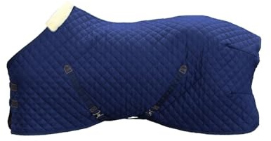 Kentucky - Stalldecke - 600D - 145 cm / 6'6 - Veganes Kaninchenfell - Navy