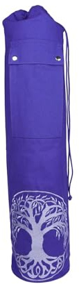 Deuser YOGATASCHE | Violett | XXL | 72 x Ø 15,5 cm | Praktischer Reißverschluss | Verstellbarer Tragegurt | Reißfeste Baumwolle | Waschbar bei 30 Yogamatte | Yoga Tasche, One Size