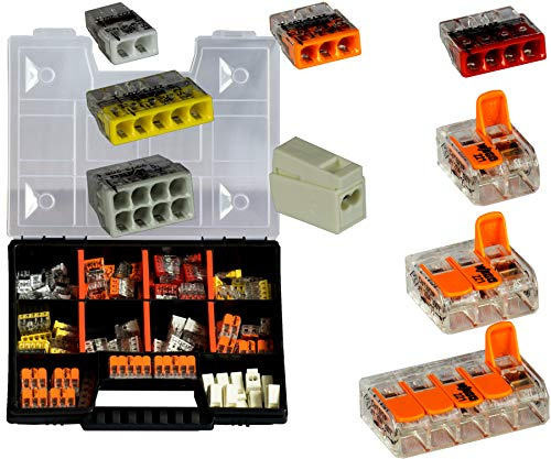 WAGO Sortiment Set NR 2 Variobox Wagoklemmen Box Hebelklemmen 2273-202 -208 | 224-112 | 221-412 | 221-413 |221-415 | 120 Stück incl. Sortimentbox