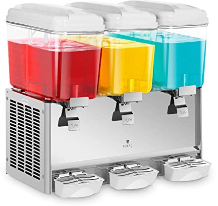 Royal Catering Saftspender Kalt-Getränke-Dispenser RCSD-54C (3 x 18 L, 390 W, 7-12 °C, BPA-frei, Arbeitszyklus: 8-12h)