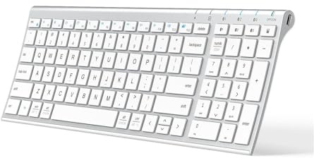 iClever BK10 Bluetooth Keyboard, Universal Bluetooth 5.1 Wireless Keyboard with Number Pad, Ergonomic Design, Multi-Device Compatibility, Stable Connection for Mac, iPad, iPhone, Android, Windows