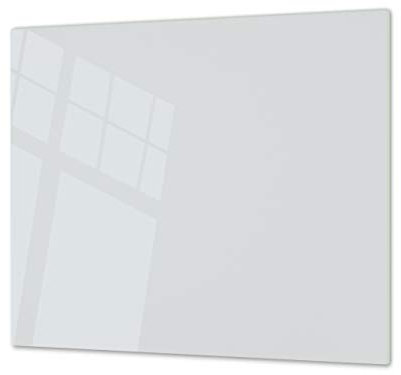 Planche à découper en verre trempé – Couvre-cuisinière et protège-plain de travail en verre résistant – UNE PIÈCE (60x52 cm) ou DEUX PIÈCES (30x52 cm chacune); D18 Série de couleurs: Z Gris Clair