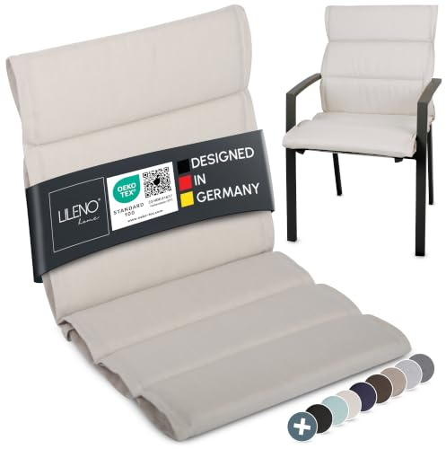 LILENO HOME Gartenstuhl Auflagen als [1er Set - Niedriglehner] in Natur | bequeme Liegen als Sitzauflagen für Gartenmöbel - Stuhlkissen für Gartenstühle und Klappstühle