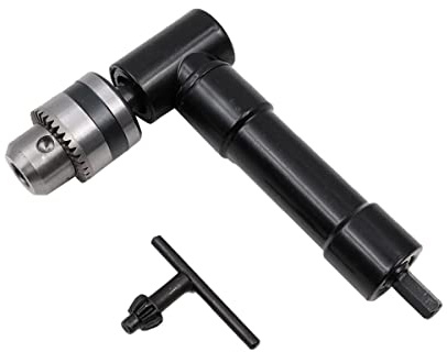 ZONADAH Metallkopf Karbonstahl rechtwinklig gebogen Verlängerung Bohrfutter 90 Grad Bohraufsatz Adapter 8 mm Sechskantschaft Power Elektrische Bohrmaschine Werkzeug schwarz