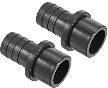M METERXITY 2 Paquete PVC Tubo Montaje - Agua Tubo Conector, 25mm Púa Recto Tubo Junta, Aplicar a Exterior/Jardín/Piscina (OD 32mm, Negro)