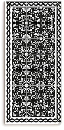 DobleUve Estudio Tapis Vinyle 37 | Noire | 47x80 cm | Cuisine, Salon, Enfants, Bain | Antidérapant, Antifongique, Ignifuge | PVC
