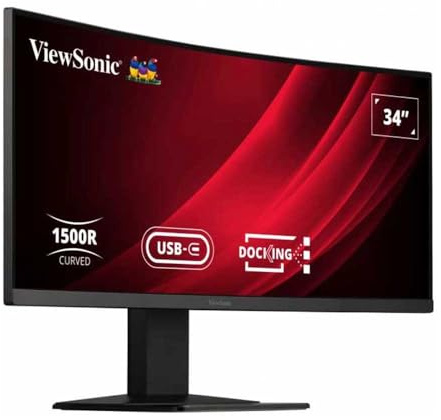 Viewsonic VG3419C 34 WQHD 3440 x 1440 21:9 SuperClear® VA curve monitor, 3 sides frameless, HDMI, DisplayPort, USB type C(65W), USB ports, RJ45, speakers, HAS stand