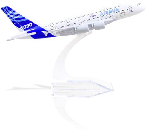 QIYUMOKE A380 Prototype 1/400 Die-caset Metall Flugzeug Modell -A380 Sky Jumbo Airbusa380 Modell Flugzeug mit Ständer (6 Zoll lang) für Luftfahrt-Enthusiasten Geschenk oder Display-Dekorationen