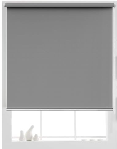 Dachfenster Verdunkelungsrollo 60 x 170 cm Ohne Bohren verdunkelnd, Seitenzugrollo Sonnenschutz Fenster, Seitenzugrollo Verdunkelung für Fenster, für Alle Fenster ohne Bohren, Hellgrau