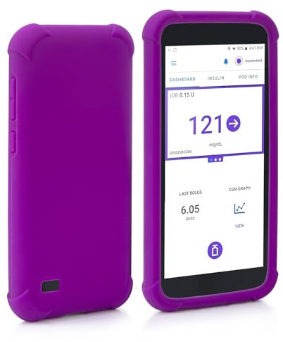 YOUSHARES Silicone Case for Omnipod 5 Receiver, Anti Slip Protective Cover Soft Gel Skin Suitable for Omnipod Device (Purple)