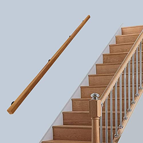 Handlauf aus Holz für Treppengeländer, 3,5–4,5 m, komplettes Set, rutschfeste Treppengeländer-Stützstange für den Korridor, Haltegriff-Set für Treppengeländer im Loft-Villa-Innen- und Außenbereich (ei