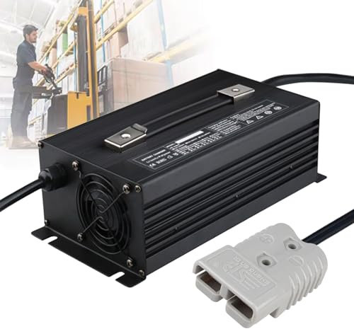 HYDTGZ Batterieladegerät 36V 30A Elektro Gabelstapler Ladegeräte mit 350A Anderson Stecker 100V 240VAC 1500W Hochleistungs Schnellladegerät für Golfwagenbatterien,Schwarz