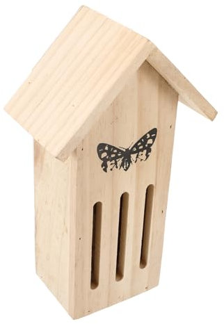 Sosoport Holz Schmetterlingsfutterhaus für Garten mit Natürlichem Lebensraum Beige Futterstation Schönes Hängendes Haus für Schmetterlinge im Freien