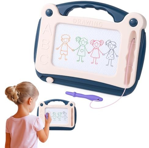 Koolbitz Doodle Pad for Kids 21CM - Magnetic Drawing Doodle Board with Pen and Slide Eraser - Colourful Display Reusable Doodle Educational Toy for Boys and Girls Ages 3+ Years