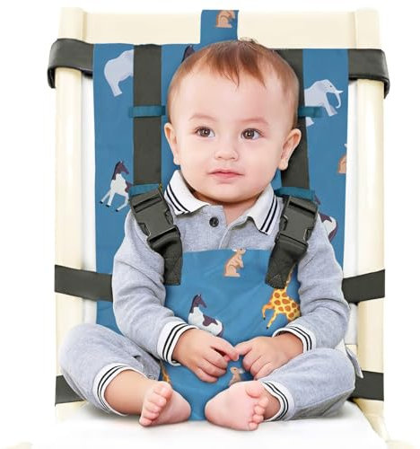 Gogokids Chaise haute portable en tissu pour bébé - Harnais de table pliable pour enfant - Siège rehausseur de voyage pour toute chaise avec dossier, sangle de sécurité lavable pour chaises hautes et