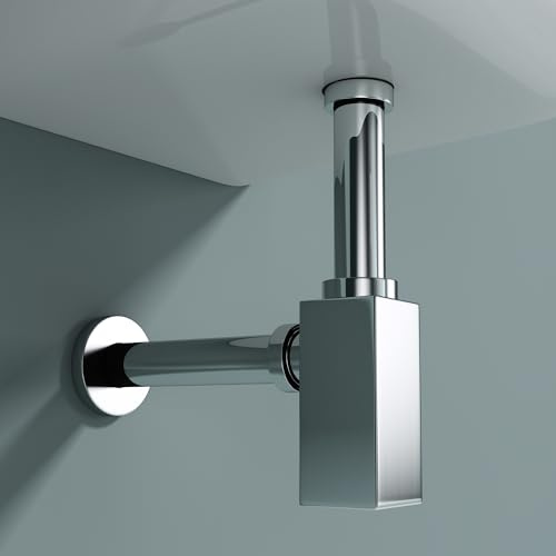 doporro Siphon pour Lavabo et Vasque en Laiton Anti-Odeur Chromé