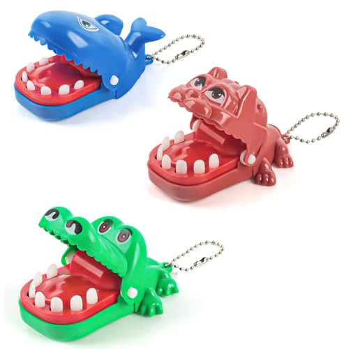 TIVUNORON Spielzeug Krokodil Zähne, 3 Stück Spaß Spielzeug Krokodil Zähne, Klein Croco Doc Spiel, Mini Croco Spiel für Familie Party Geschicklichkeitsspielzeug