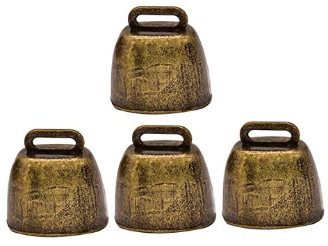 RORPOIR 4stücke Teiliges Bügelförmiges Metall Viehglocken Anti-diebstahl Kuhglocke Schafglocke Hängende Dekoration Für Pferde Und Nutztiere in Bronze