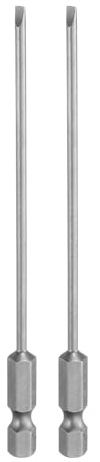 QUARKZMAN 2Pcs Embouts de Tournevis à Fente Magnétiques Sl2.5 en Acier S2 | pour Tournevis à Tête Plate de 2,5 mm, avec Tige Hexagonale de 1/4, pour Vis de 110 mm (4,3) de Long