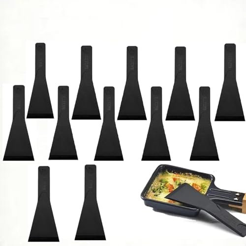 Espátulas para Raclette, Rascador Raclette, Deslizadores Raclette, 12 PCS Accesorios de Raclette Raclette Queso Utensilios Cocina para Sartenes Antiadherentes Parrillas Queso Tablas Gourmet