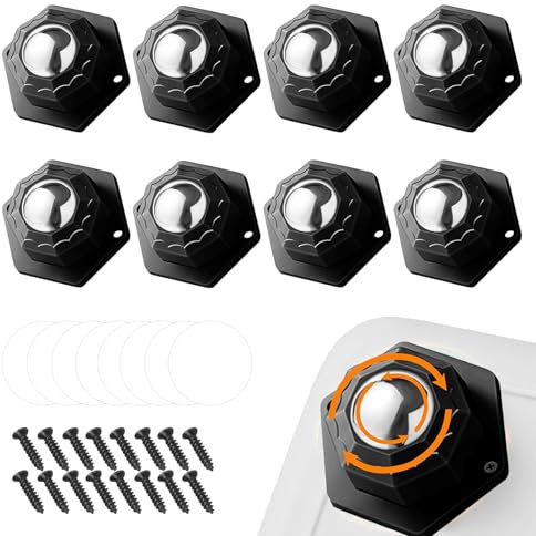 SHENGYIG Ruote girevoli 8 pezzi ruote per mobili piccoli girevoli a 360°, carico 300 Catties piccole ruote per mobili, con pellicola adesiva e viti, mini ruote, per tavoli, sedie