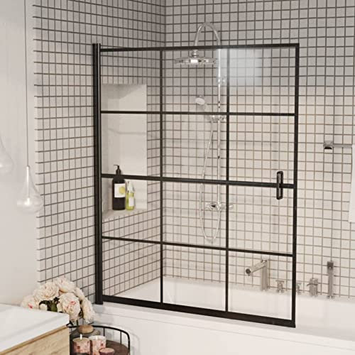Xichuzi Duschkabine ESG, Duschabtrennung, Schiebetür Dusche, Duschwanddichtung, Duschkabinen Ersatzteile, Dusche Eckeinstieg, 116x140 cm Schwarz