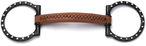 Cavalon D-Ring Trense, weiches Leder, silberfarben, gepunktet, 12,7 cm