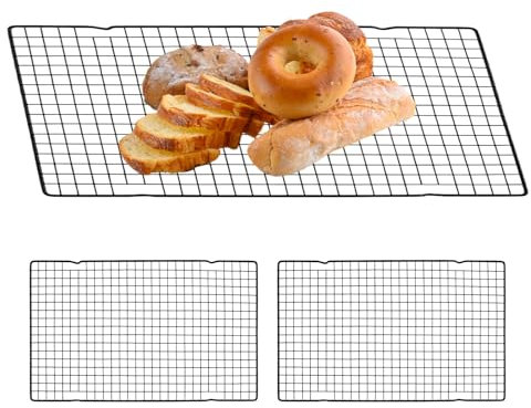 2 Pack Cooling Rack, 15.9”×9.8” Stainless Steel Wire Tray, Cake Cooling Rack for Roasting, Grilling, Cooking and Drying