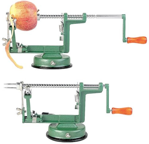 Rosenstein & Söhne Apfelschneider: 2er-Set Profi-Apfelschäler und -schneider (Apfelschaeler, Apfelschäler Spiralschneider, Schäler)